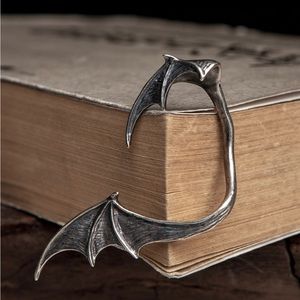 Halloween Sterling Silver 925 Bat Wings Ear Clip Earrings